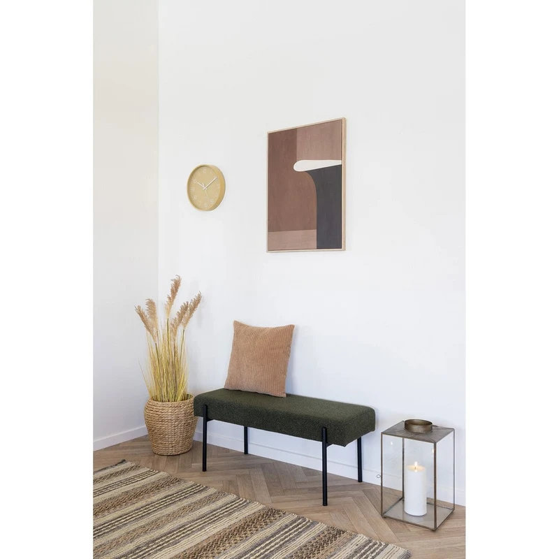 House Nordic Bank Swindon – Dunkelgrün, Stoff und Stahl, 100 × 36 × 42,5 cm