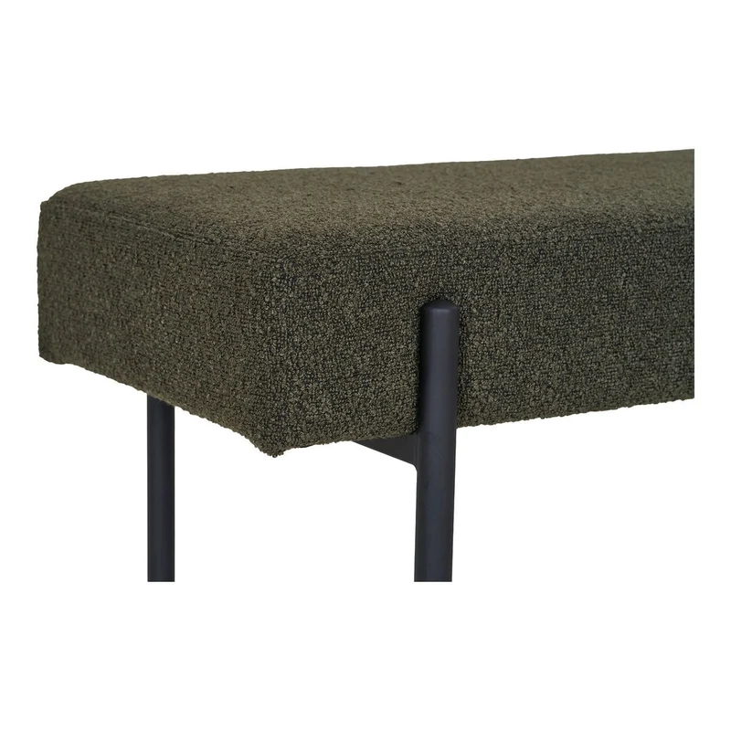House Nordic Bank Swindon – Dunkelgrün, Stoff und Stahl, 100 × 36 × 42,5 cm