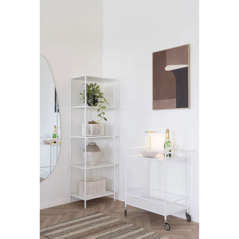 House Nordic Vita Barwagen – Weiß, Stahl, 68 × 40 × 79 cm