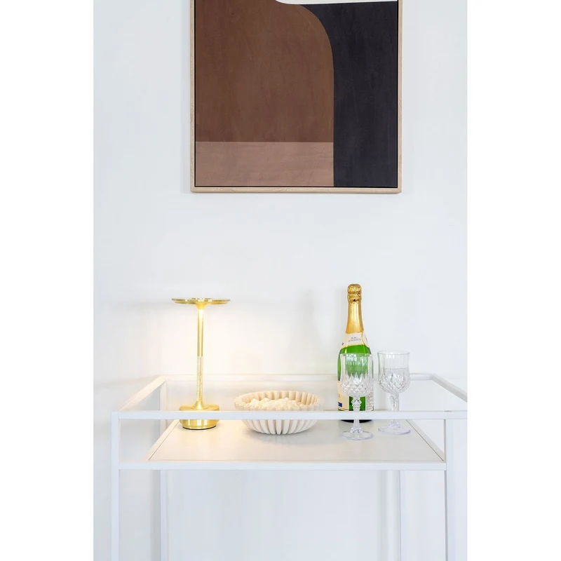 House Nordic Vita Barwagen – Weiß, Stahl, 68 × 40 × 79 cm