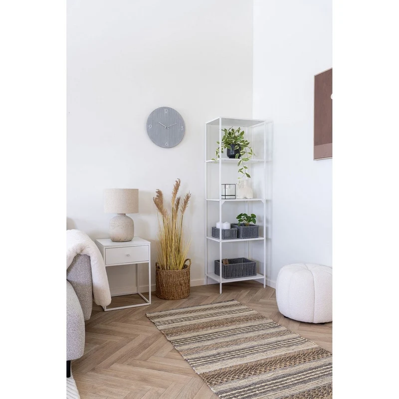 House Nordic Beistelltisch Vita – Stahl und Melamin in Weiß, 40 × 40 × 55 cm