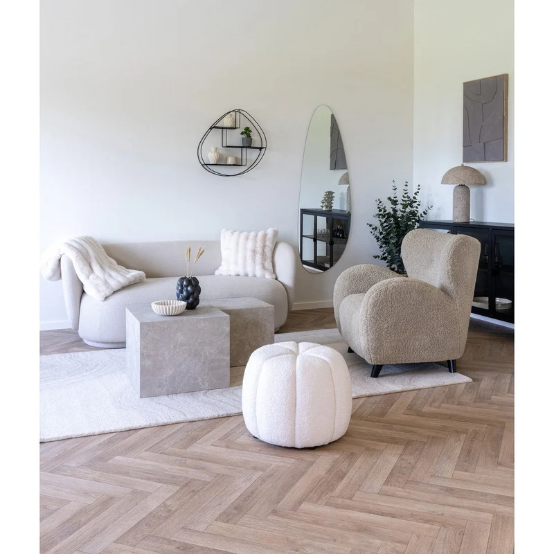 House Nordic Couchtisch Set Prager – Marmoroptik in Beige, 2-teilig