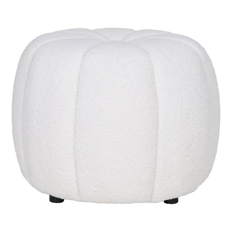 House Nordic Pouf Paisley – gebrochenes Weiß, 48 × 48 × 38 cm