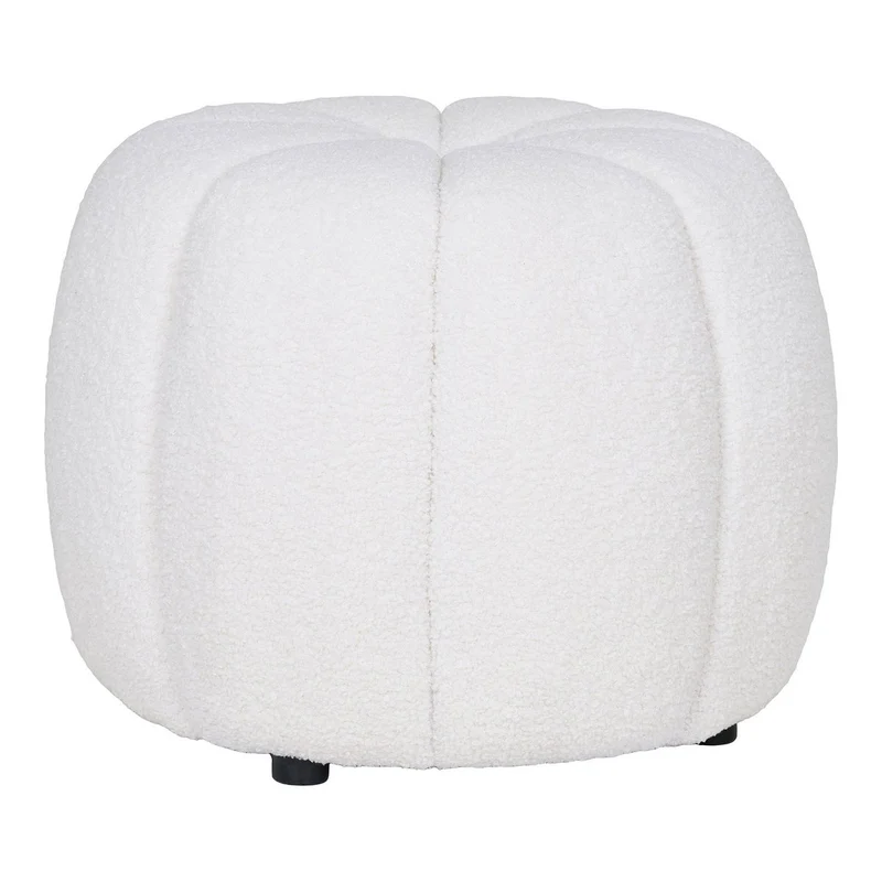 House Nordic Pouf Paisley – gebrochenes Weiß, 48 × 48 × 38 cm