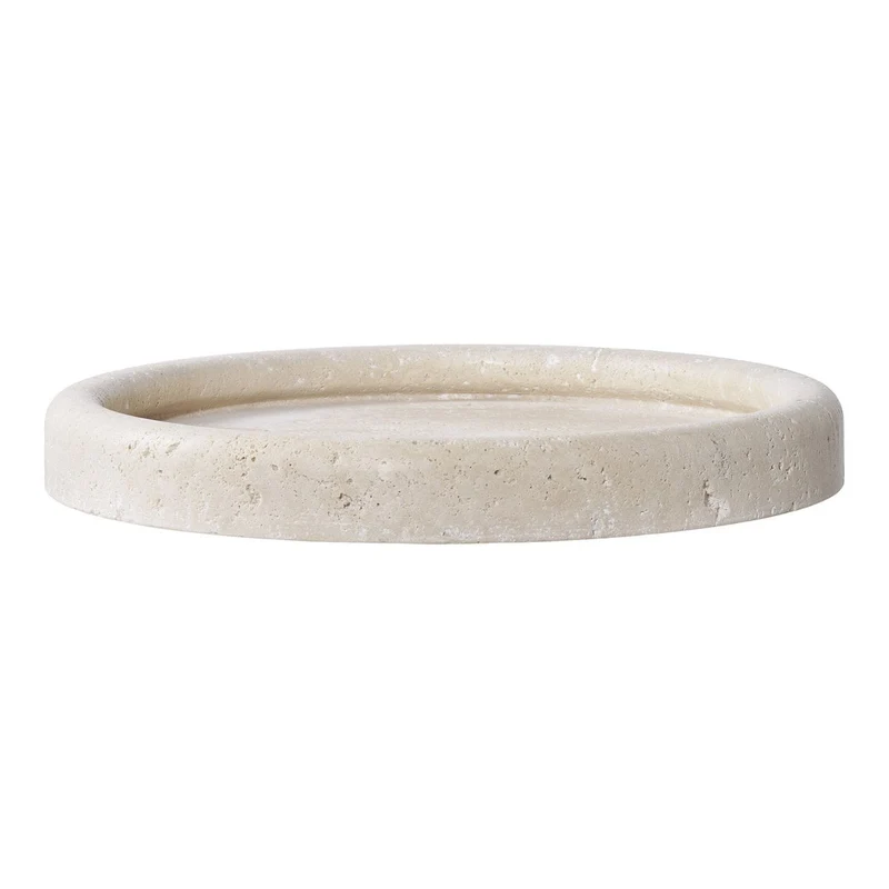 House Nordic Tablett Travertin-Optik – Natur, Ø 25,5 cm