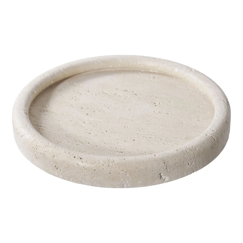 House Nordic Tablett Travertin-Optik – Natur, Ø 25,5 cm