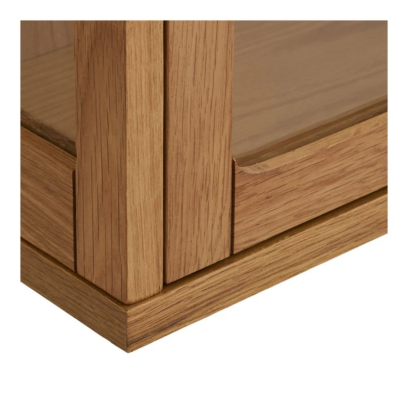 House Nordic Wandschrank Zamora – Eiche/Eichenfurnier/gehärtetes Glas, natur, 20 × 40 × 60 cm