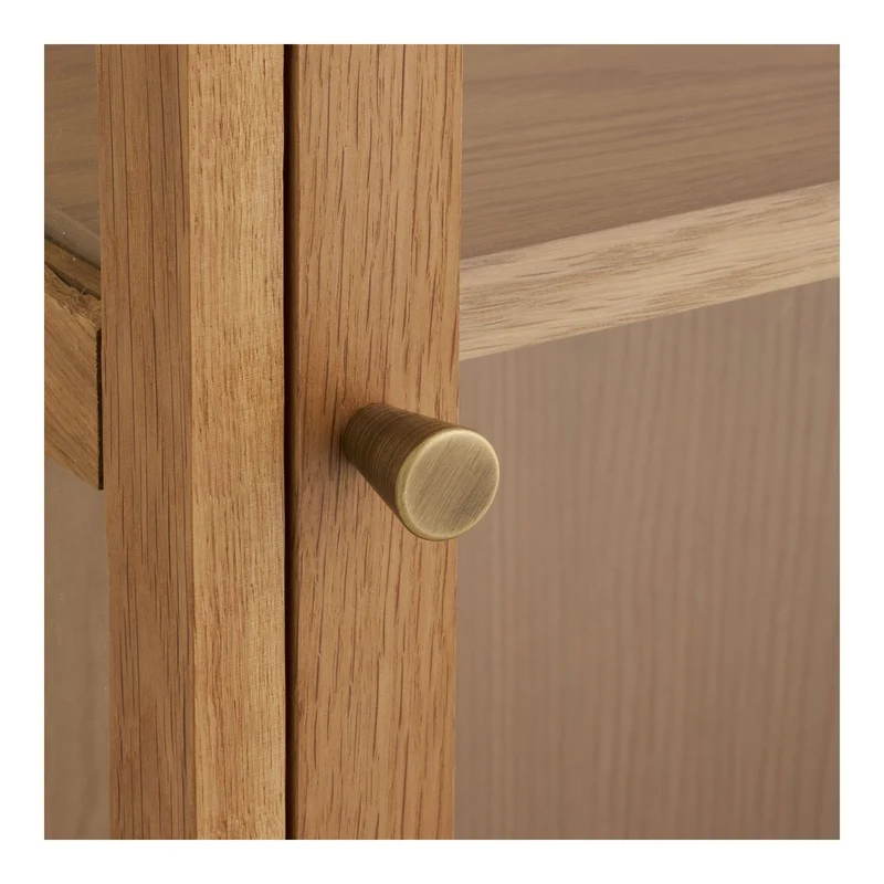 House Nordic Wandschrank Zamora – Eiche/Eichenfurnier/gehärtetes Glas, natur, 20 × 40 × 60 cm