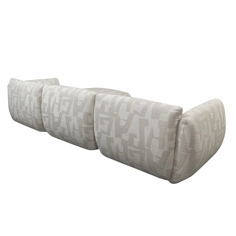 Pole to Pole Sofa Amsterdam 4-Sitzer mit Ottomane – Weiß Glyphen, 300 × 168 cm