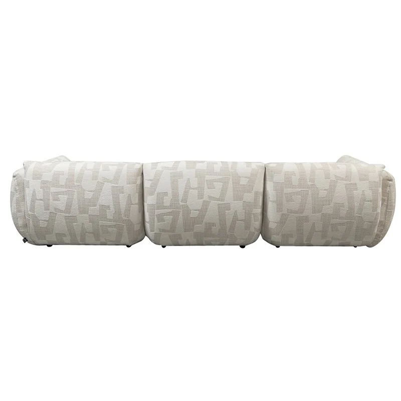 Pole to Pole Sofa Amsterdam 4-Sitzer mit Ottomane – Weiß Glyphen, 300 × 168 cm