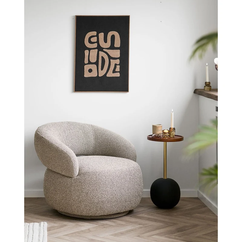 House Nordic Wanddekoration Tine Tufted – Beige/Schwarz, 50 × 70 cm
