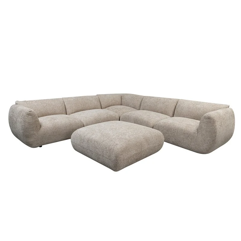 Pole to Pole Amsterdam 6-Sitzer Ecksofa mit Ottomane – Latte, 305 × 305 cm