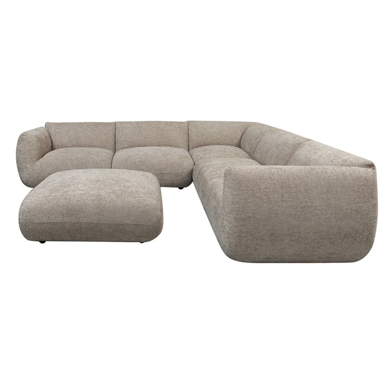 Pole to Pole Amsterdam 6-Sitzer Ecksofa mit Ottomane – Latte, 305 × 305 cm