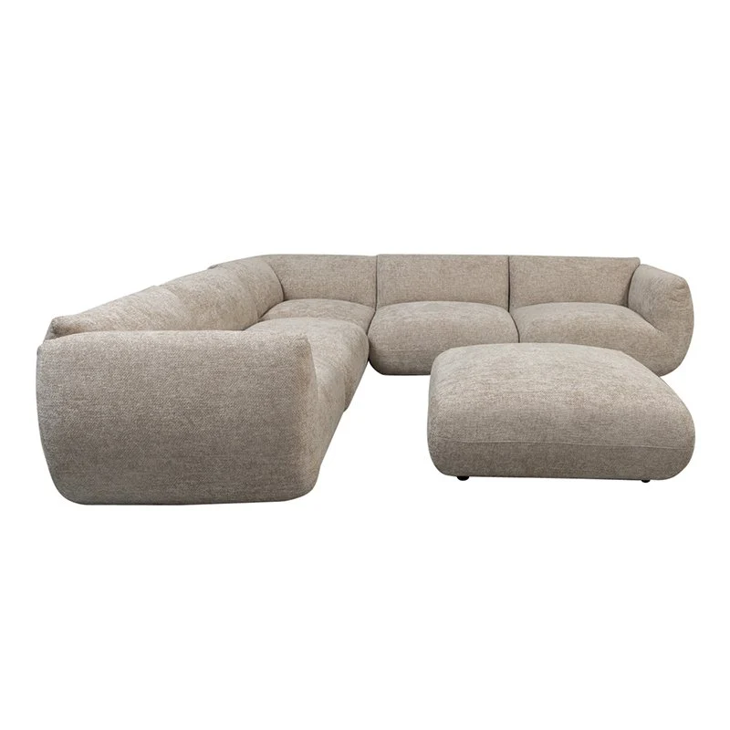 Pole to Pole Amsterdam 6-Sitzer Ecksofa mit Ottomane – Latte, 305 × 305 cm