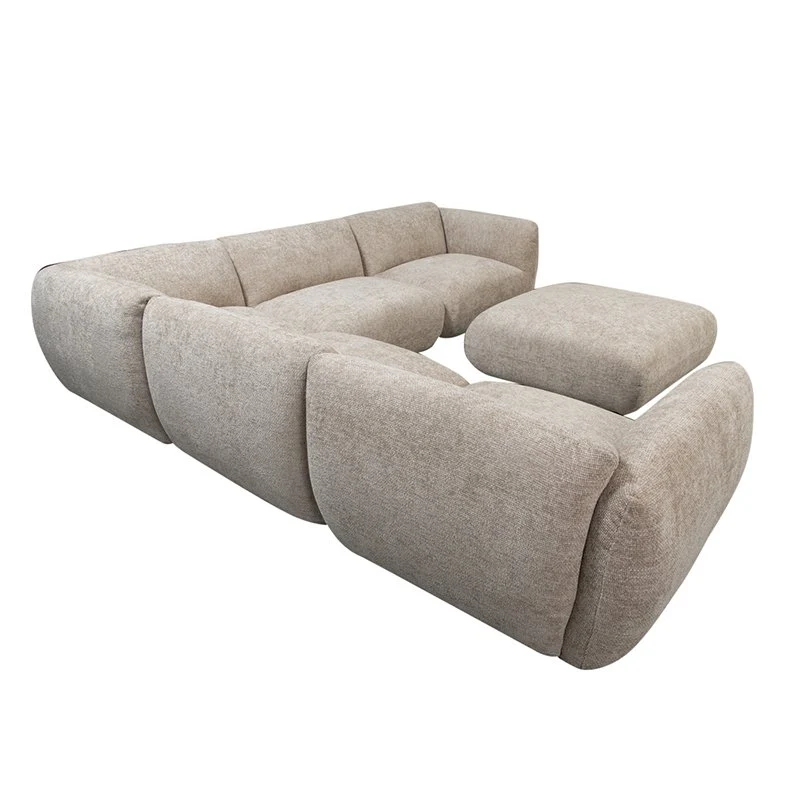 Pole to Pole Amsterdam 6-Sitzer Ecksofa mit Ottomane – Latte, 305 × 305 cm