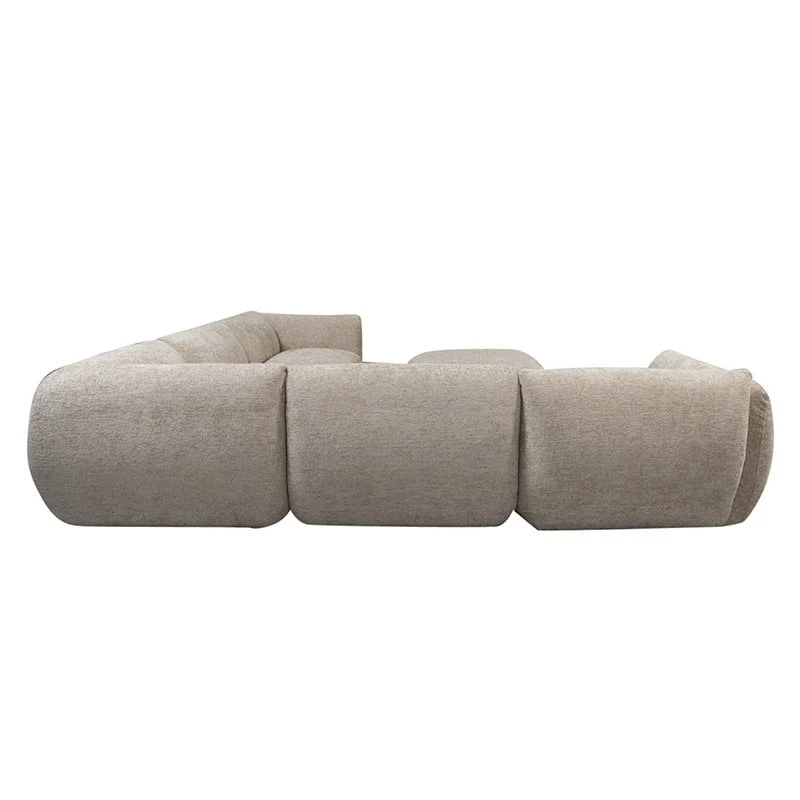 Pole to Pole Amsterdam 6-Sitzer Ecksofa mit Ottomane – Latte, 305 × 305 cm