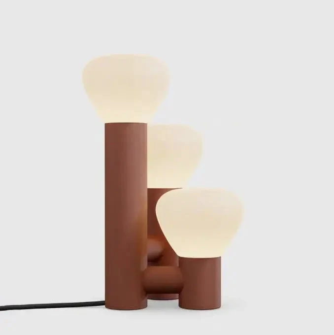 Nordic creative minimalist designer model room hotel living room bedroom children's room study color three-headed table lamp