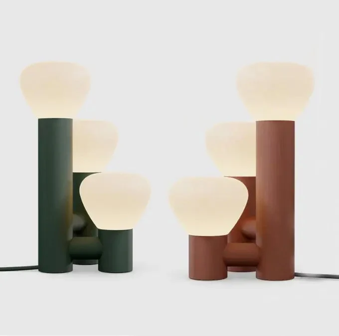 Nordic creative minimalist designer model room hotel living room bedroom children's room study color three-headed table lamp