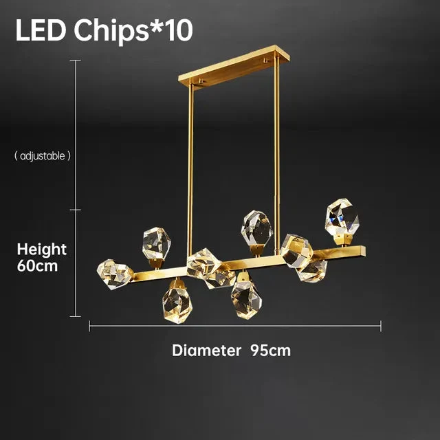 Postmodern copper light luxury chandelier living room lamp crystal lighting restaurant bedroom atmospheric molecular lamp