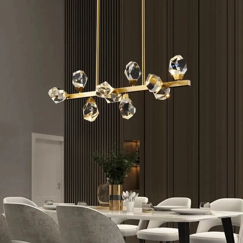 Postmodern copper light luxury chandelier living room lamp crystal lighting restaurant bedroom atmospheric molecular lamp