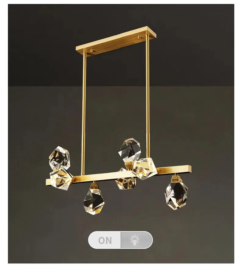 Postmodern copper light luxury chandelier living room lamp crystal lighting restaurant bedroom atmospheric molecular lamp