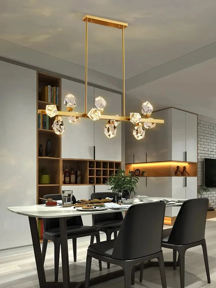 Postmodern copper light luxury chandelier living room lamp crystal lighting restaurant bedroom atmospheric molecular lamp