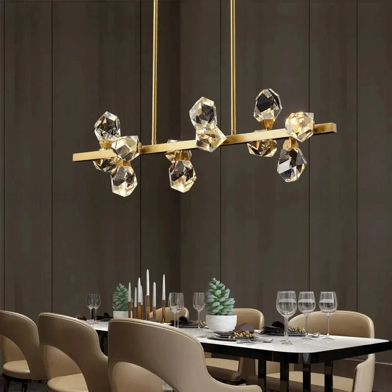 Postmodern copper light luxury chandelier living room lamp crystal lighting restaurant bedroom atmospheric molecular lamp
