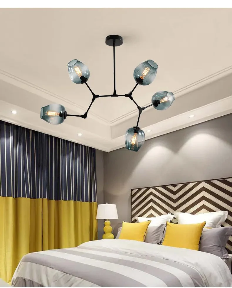Nordic Designer Chandelier Simple Modern Art Creative Personality Ceiling Pendant Lamp Iron Home Decoration Light Fixture