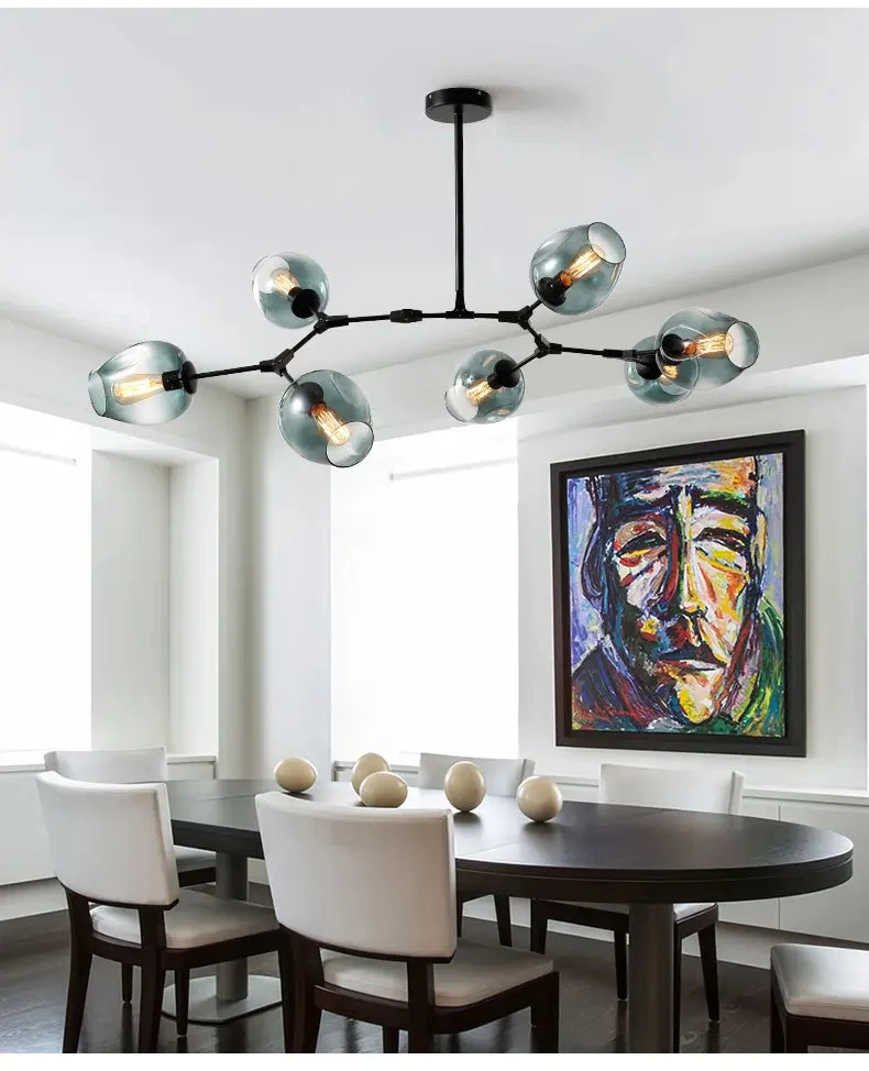 Nordic Designer Chandelier Simple Modern Art Creative Personality Ceiling Pendant Lamp Iron Home Decoration Light Fixture