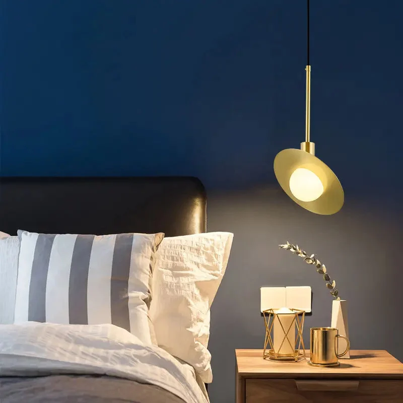 Nordic personality copper glass ball chandelier simple creative dining room living room bedroom head of bed designer