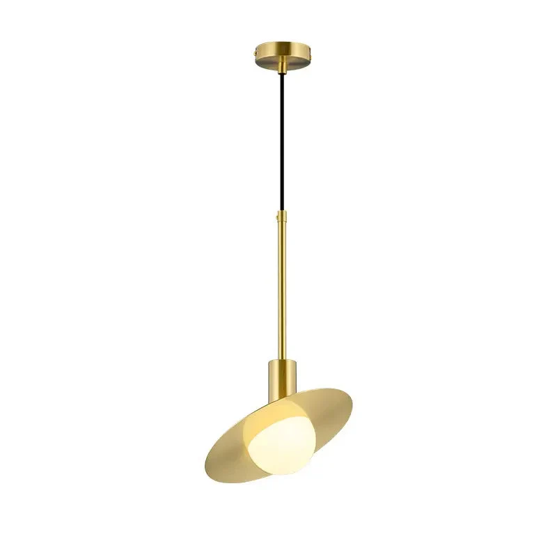 Nordic personality copper glass ball chandelier simple creative dining room living room bedroom head of bed designer