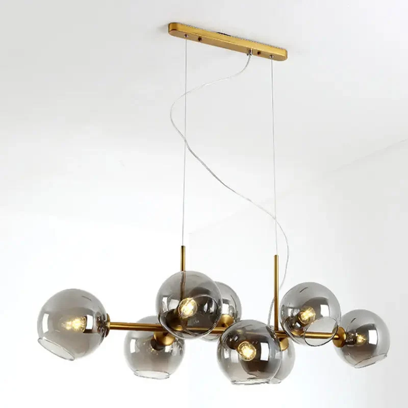 Nordic creative bedroom dining room chandelier modern minimalist long living room magic bean glass molecular bubble chandelier