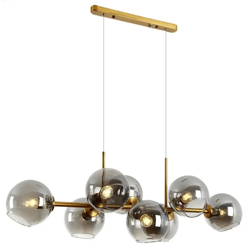 Nordic creative bedroom dining room chandelier modern minimalist long living room magic bean glass molecular bubble chandelier