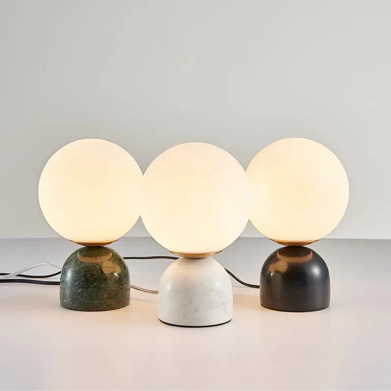 Nordic glass ball small table lamp simple modern light luxury marble children's room bedroom bedside lamp