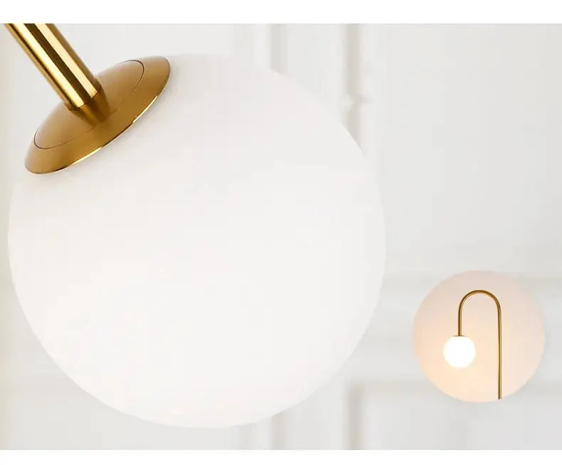 Nordic hotel guest room table lamp golden light luxury living room study bedroom bedside glass ball table lamp