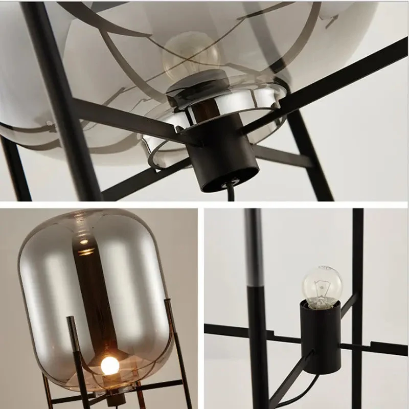 Nordic post-modern decorative table lamp melon glass lamp simple personality decoration bedroom bedside lamp