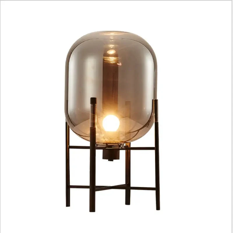 Nordic post-modern decorative table lamp melon glass lamp simple personality decoration bedroom bedside lamp