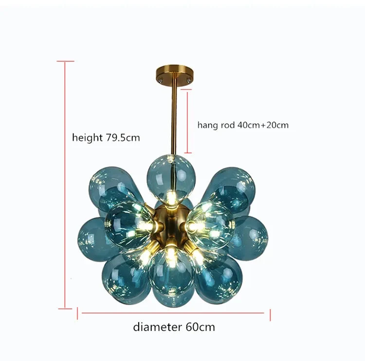 Postmodern light luxury creative Colour bubble ball bedroom dining room glass chandelier