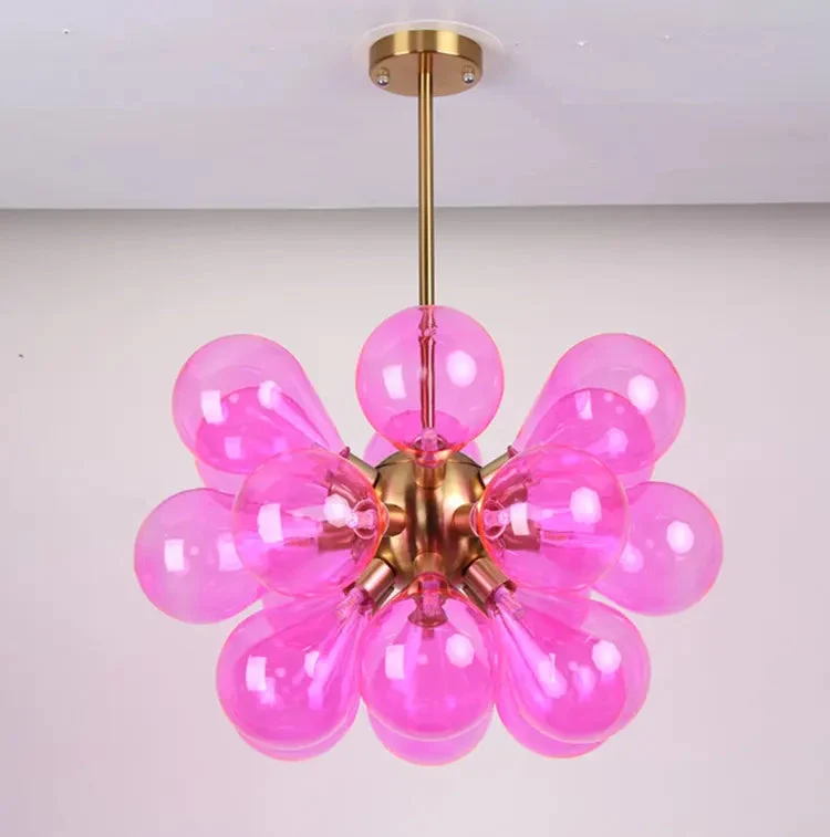 Postmodern light luxury creative Colour bubble ball bedroom dining room glass chandelier