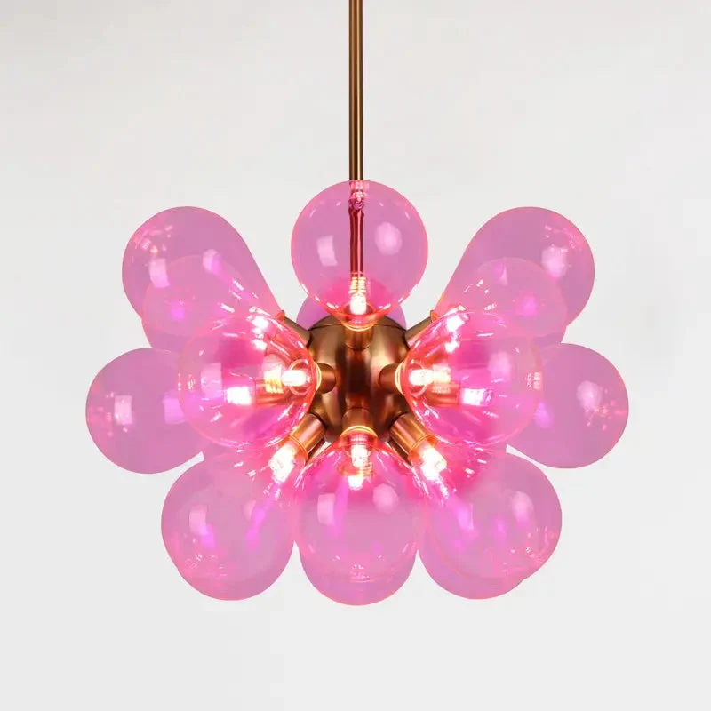 Postmodern light luxury creative Colour bubble ball bedroom dining room glass chandelier