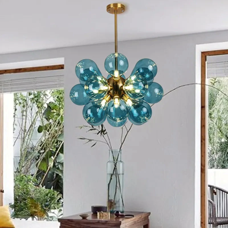 Postmodern light luxury creative Colour bubble ball bedroom dining room glass chandelier