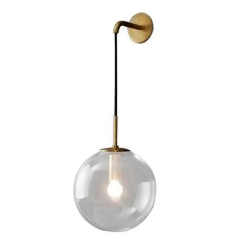 Postmodern ball glass wall lamp simple personality Nordic corridor balcony lamp living room bedroom bed bubble lamp