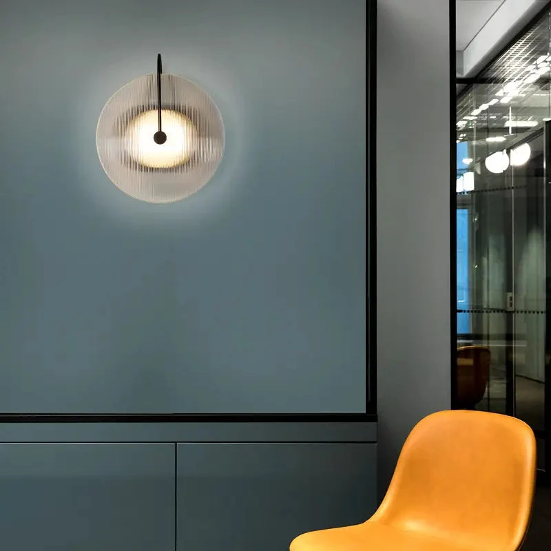 Nordic modern creative glass living room wall lamp art bedside LED bedroom sofa model room wall lamp