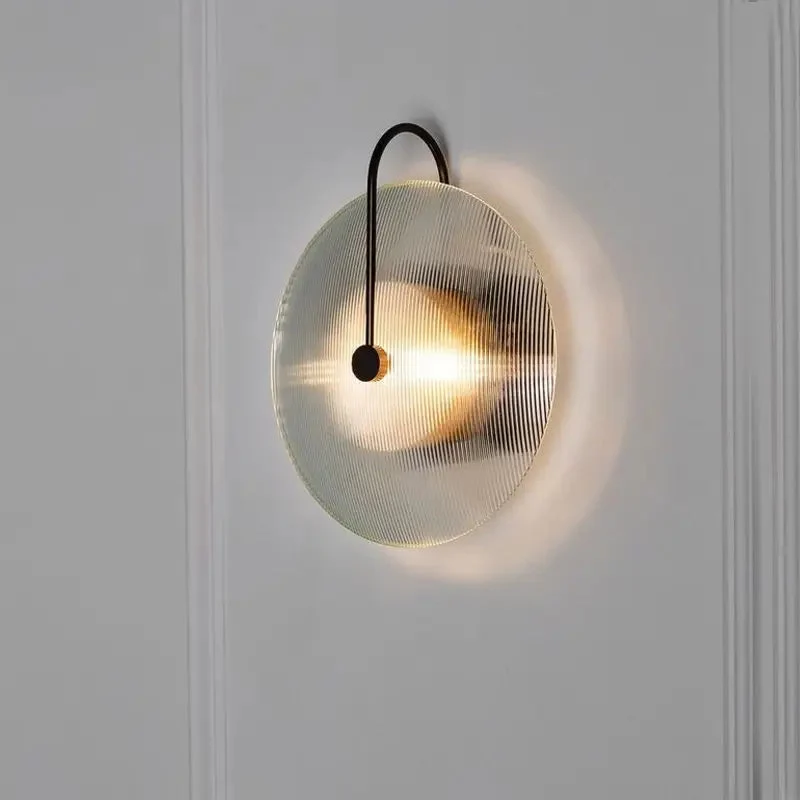 Nordic modern creative glass living room wall lamp art bedside LED bedroom sofa model room wall lamp