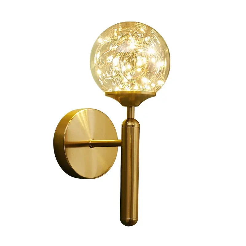 Nordic magic bean wall lamp bedroom bedside lamp warm romantic light luxury living room starry background wall lamp