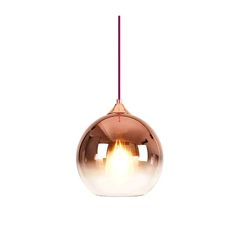Bronze silver Gold Nordic gradient glass ball pendant light