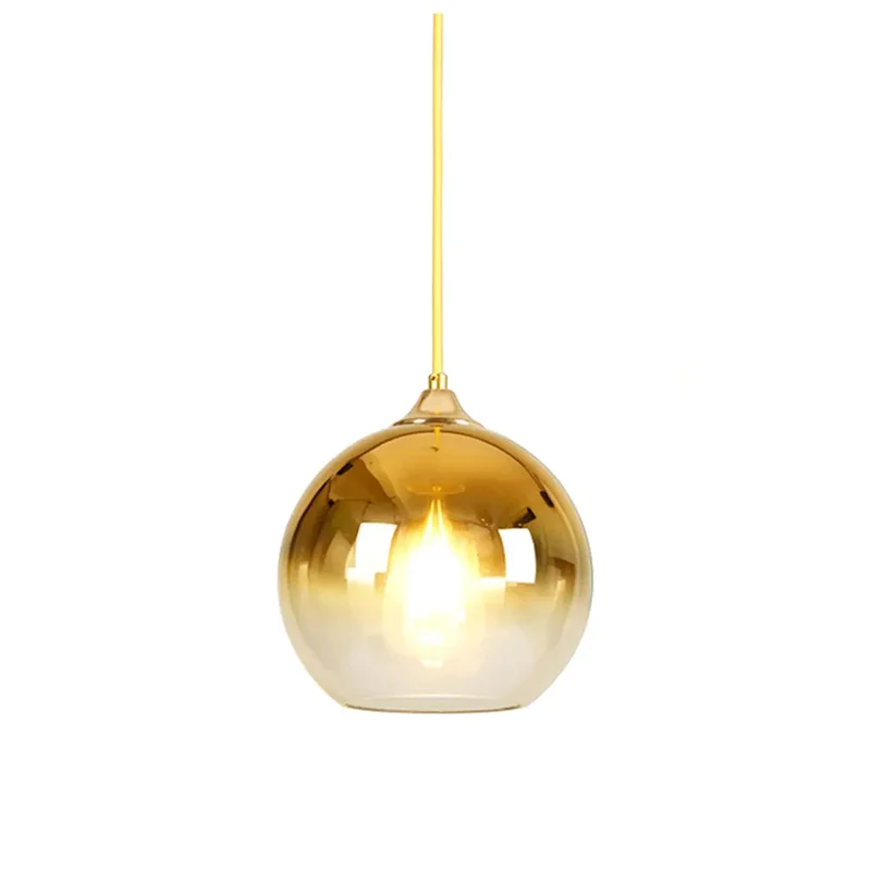 Bronze silver Gold Nordic gradient glass ball pendant light