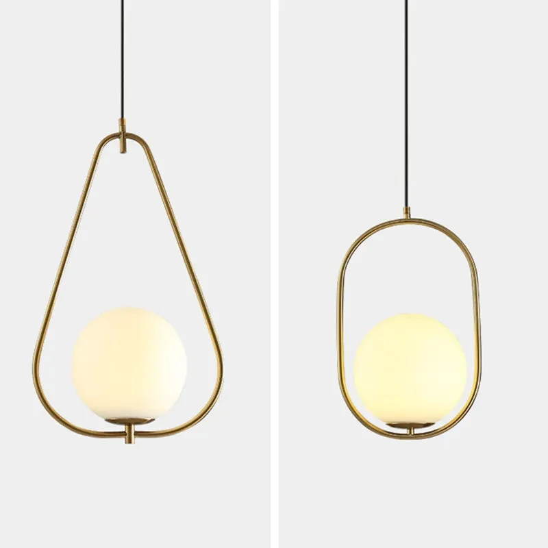 Nordic postmodern simple chandelier living room creative personality glass ball dining room bedroom bedside small chandelier