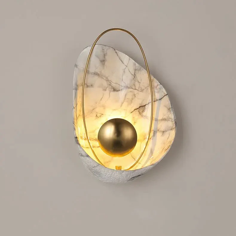 Nordic minimalist shell light luxury bedroom bedside living room decoration wall lamp designer background wall lamp