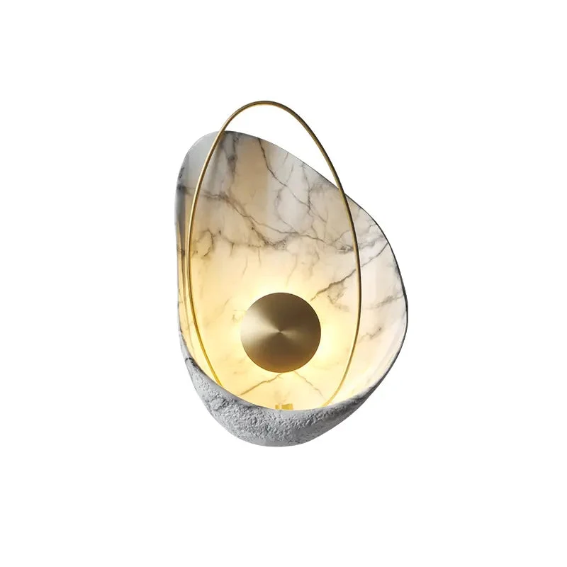 Nordic minimalist shell light luxury bedroom bedside living room decoration wall lamp designer background wall lamp